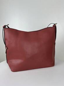 Women's Large Size Handbag Popular New Fashion Single Shoulder Crossbody Bag Ladies Magnet Closure Handbag No Zipper Black Casual . Elegant Fashion 2025 - 紅色 - 查看 2