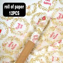 TIMBLESSING 10 PIÈCES/12 PIÈCES Rouleaux de papier cadeau de Noël, papier fin sans pli, avec des designs incluant le renne, le sapin de Noël, le flocon de neige, en couleurs or et argent. Convient pour Noël, Nouvel An, Saint-Valentin, fêtes, cadeaux, décorations, etc.