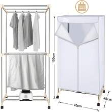 Uten Electric Indoor Clothes Dryer - 2 - Tier Heated Airer, Foldable Wardrobe - Style Drying Rack With Storage Bag, 1500w For Quick - Drying All Fabrics For Home Use - Gray - View 5