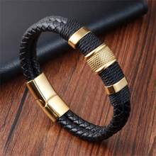 Brazalete tejido de moda para hombres, diseño clásico y versátil, regalo para padre/novio