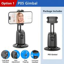 AXNEN AI智能双冷靴接口360°人脸追踪云台 - 完美适配所有智能手机及其他智能设备。适用于摄影、摄像、旅行和户外活动。 - 彩色 - 查看 17