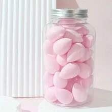 40 件迷你水滴化妆海绵 - 多功能美妆蛋，适用于面霜、散粉遮瑕膏、粉底、腮红 - 包含 1 个储物桶，方便整理 - 适合女性面部化妆的完美美容工具，颜色随机 - 彩色 - 查看 6