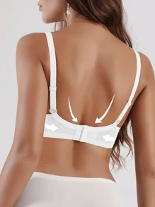 Damska modna koronkowa bielizna z nadrukiem i teksturą, komplet biustonoszy (3 szt.)