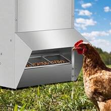 Automatic Chicken Feeder System - 30-50lb Capacity Galvanized Feeder Metal Trough For Poultry And Rabbits,30lb - 30LB - View 2