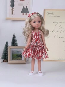 1pc 34cm Fashion Princess Doll Wearing Beautiful Outfit Set, 3D Eyes, Soft Skin, Great Gift For Girls & Kids Birthday - The Whole Doll - View 11