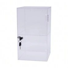 Rainaut Clear Acrylic Display Case With Lock 2-Shelf Lockable Display Case Countertop Transparent Box Acrylic Display Box For Collectible The Best Gift/Present For Family&Friends Happy Halloween Happy - Clear - View 10