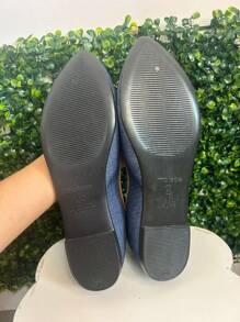 Women's Moleca Ballet Flats Denim Fabric Bow Everyday Use - 藏蓝色 - 查看 3