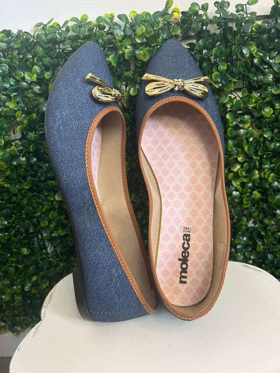 Women's Moleca Ballet Flats Denim Fabric Bow Everyday Use - 藏蓝色 - 查看 1