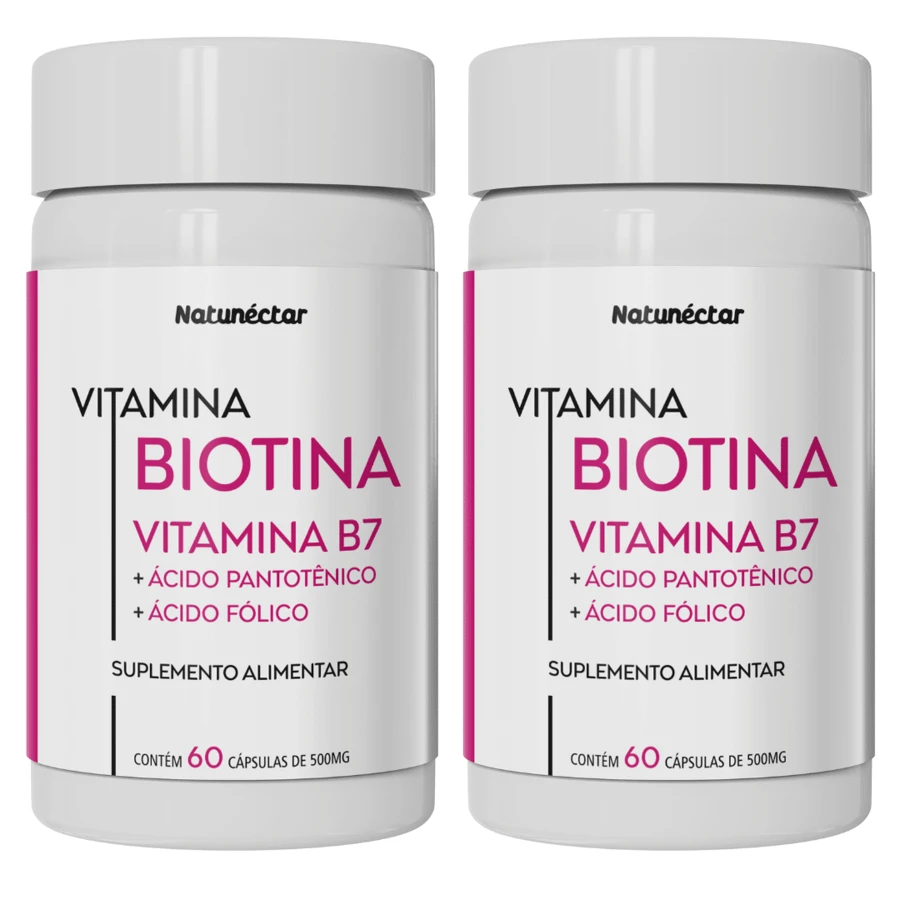 Natunectar KIT 2 Biotin With Vitamin B5, B9 - Nail And Hair Strengthener 500mg 60 Capsules - Khác - Xem 1