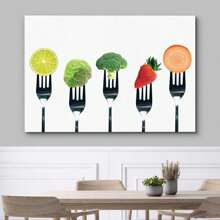 Wall26 Canvas Print Wall Art Variety Of Lime, Sprouts, Broccoli, Strawberry & Carrot Fruit Food Photography Realism Chic Scenic Colorful Multicolor Ultra For Living Room, Bedroom, Office