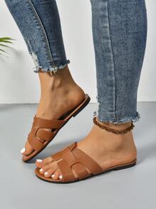 Dép đế bằng thoải mái cho ngoài trời và trong nhà cỡ lớn dành cho nữ - màu nâu - Xem 5