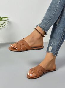 Dép đế bằng thoải mái cho ngoài trời và trong nhà cỡ lớn dành cho nữ - màu nâu - Xem 3