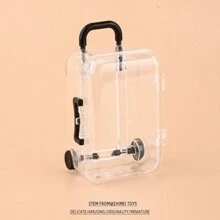 1 套迷你旅行箱 + 迷你逼真水果蔬菜玩具，发光微型蔬菜水果行李箱仿真模型，娃娃屋配件装饰，迷你水果