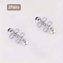 1/2 对金属无缝带扣腰带，可拆卸幸运结扣适合牛仔裤和裙子，可调节时尚配饰 - 黑色、金色、银灰色、古铜色 - 彩色 - 查看 20