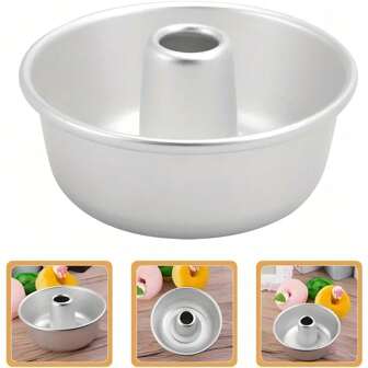 (Var uppmärksam på storleken vid köp, tack) 1/3/4 ihålig chiffongform för kaka, rund kakform i aluminiumlegering, liten munkform, ihålig ängelskorstensform, en mängd olika storlekar att välja mellan, S är en miniform, lämplig för familj och fest (var uppmärksam på storleken vid köp, tack)