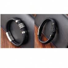 Brazalete tejido de moda para hombres, diseño clásico y versátil, regalo para padre/novio