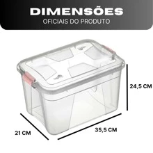 4 Units Transparent Multipurpose Organizer Box 12 Liters - Trong sáng - Xem 4