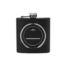 1pc 6oz Customized Stainless Steel Flask, Personalized Groomsman/Usher/Groom Gift, Wedding Gift Idea, Father's Day, Groomsmen Flask, Men's Party Gift, Drinking Gift - Black - View 6