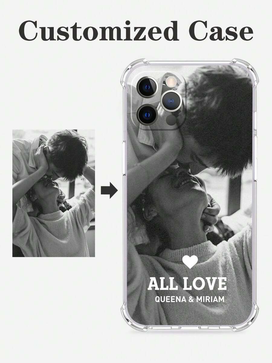 Personalisiertes Volldruckbild Handyhülle, individualisierte Foto-Schutzhülle, Jahrestags-Geschenk, Valentinstags-Geschenk, Geschenk für beste Freunde, Geschenk für Vater/Mutter, Geschenk für Freund/Freundin, kompatibel mit iPhone 11/12/13/14/15 Pro Max, Galaxy A15/A25/A35/A55/S23/24 Ultra, Handy & Zubehör, internationale Version, nicht die Inlandsversion, personalisiertes Zubehör - Transparent - Übersicht 1
