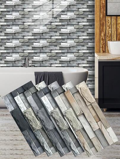 仿砖石纹家装PVC墙贴墙纸壁纸DIY创意拼接可移除自粘自粘墙贴防脏遮丑客厅卧室书房厨房浴室卫生间墙面空间美化