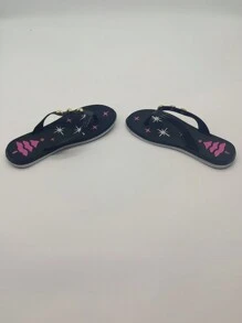 全新圣诞装饰人字拖，室内外均可穿戴，防滑 - 黑色 - 查看 4