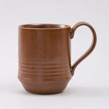 复古陶瓷咖啡杯碟套装，高品质厚陶瓷杯，家用拿铁奶泡杯，情侣水杯 - 棕色-鎏金馬克杯 - 查看 15