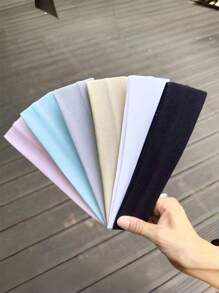 1 件/6 件女式纯色弹力头带，吸汗，适用于运动、健身、跑步、瑜伽，简单百搭，男女通用发饰，头巾头带，吸汗带 - 彩色 - 查看 6