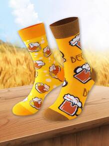 1 Cặp Vớ Hộp Quà Tặng Phong Cách Lon Bia Sáng Tạo Unisex, Vớ Thường Ngày Thoải Mái Thích Hợp Cho Halloween, Giáng Sinh, Ngày Lễ Tình Nhân, Mọi Mùa, Thu/Đông - Nhiều màu - Xem 2