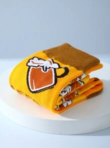 1 Cặp Vớ Hộp Quà Tặng Phong Cách Lon Bia Sáng Tạo Unisex, Vớ Thường Ngày Thoải Mái Thích Hợp Cho Halloween, Giáng Sinh, Ngày Lễ Tình Nhân, Mọi Mùa, Thu/Đông - Nhiều màu - Xem 5