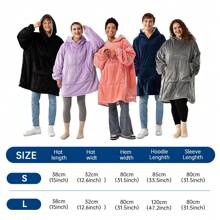 Oversized Blanket Hoodie - LongLength Wearable Hooded Blanket Sweatshirt - Purple - View 6