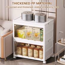 Stackable Storage Containers With Wheels, Free-In-One Folding Storage Boxes, Collapsible Storage Bins, Closet Organizers Free-In-One Storage For Living Room,Office, Study, Toy Room,Folding Box With Magnetic Door