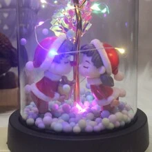 1 bức tượng đôi hoa hồng lá vàng thủ công có đèn LED - Quà tặng ngày lễ, Ngày lễ tình nhân, Ngày của mẹ, Ngày của cha, Đồ trang trí ngày lễ, Đồ trang trí tiệc, Đồ trang trí nhà cửa, Đồ trang trí văn phòng (Không bao gồm pin) Đồ trang trí Rama - nhiều màu - Xem 8