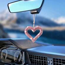 1 chiếc mặt dây chuyền hình trái tim rỗng đính đá Rhinestone hình chữ A trang trí gương chiếu hậu ô tô, mặt dây chuyền hình trái tim rỗng đính đá Rhinestone mới - Một cỡ - Xem 24