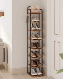 HaluPeit Scarpiera Verticale, Scarpiera A 6 Els, Tower Per Piccole Stanze, Autoportante, Regolabile, Salvaspazio - Rỉ Nâu - Xem 4