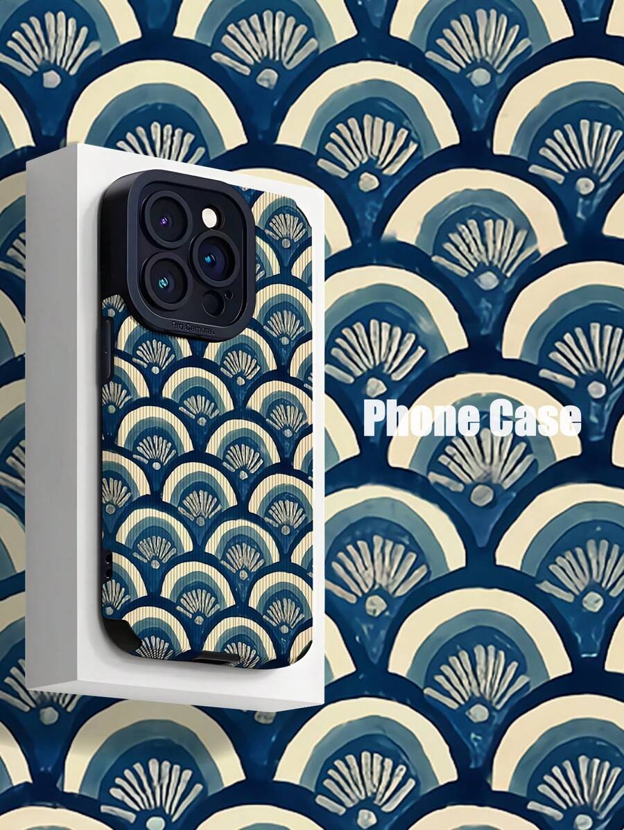 1 件复古漩涡图案垂直仿皮软保护手机壳适用于 iPhone 和 16/16 PLUS/16 PRO/16 PRO MAX - 彩色 - 查看 1