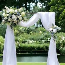 1 pezzo Tenda in voile traslucida bianca/nera/colore champagne, per diversi usi di decorazione per cerimonie e ricevimenti, tessuto trasparente per decorazioni matrimoniali, forniture per matrimoni, sfondo per matrimoni, regalo per San Valentino