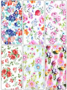 10 fogli/scatola Carta da trasferimento per arte di unghie con piccoli motivi floreali colorati, carta da trasferimento per arte di unghie con motivi floreali e vegetali, decorazioni per arte di unghie floreali, per nail salon fai-da-te (senza colla)