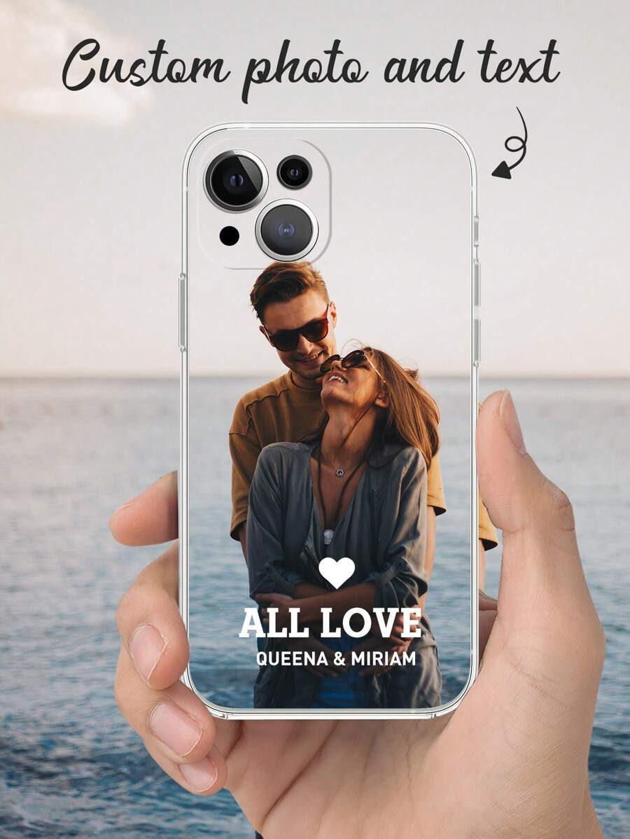 定制全幅印花手机壳，个性化照片设计保护壳，周年纪念礼物，情人节礼物，送给闺蜜的礼物，送给爸爸、妈妈、男朋友、女朋友的礼物，兼容 11/12/13/14/15 Pro Max、Galaxy A15/A25/A35/A55/S23/24 Ultra，定制手机壳，街头休闲时尚，国际版，非国内版 - 無色 - 查看 1