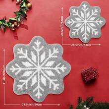 DeramHy home DeramHy Zuhause 1 Stück Weihnachtsdekoration Schneeflocke Badezimmer Teppich, Schneeflocke Willkommens-Matte rutschfest rund, waschbar Badewannen-Teppich Badezimmer Badewanne Küche Teppich Dekoration Zuhause Badezimmer Bodenbelag Außenteppich Türmatte Sommer Badezimmer Zubehör Rückkehr zur Schule