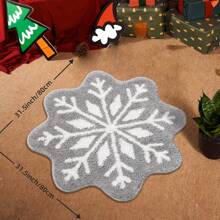DeramHy home DeramHy Zuhause 1 Stück Weihnachtsdekoration Schneeflocke Badezimmer Teppich, Schneeflocke Willkommens-Matte rutschfest rund, waschbar Badewannen-Teppich Badezimmer Badewanne Küche Teppich Dekoration Zuhause Badezimmer Bodenbelag Außenteppich Türmatte Sommer Badezimmer Zubehör Rückkehr zur Schule