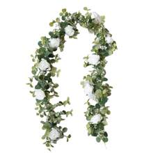 1 vòng hoa vải lụa 180cm hương khuynh diệp và hơi thở của em bé - trắng - Xem 7