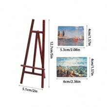 1:12娃娃屋DIY小屋迷你静态模型场景配件毕业制作画架画板3件套微型食物游戏工作室场景模型配件迷你颜料盒 - 彩色 - 查看 2