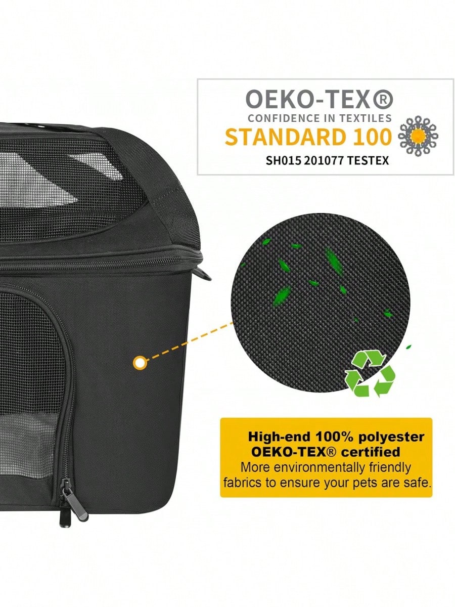 Large Cat Carrier For 2 Cats, OekoTEX Certified Soft Side Pet Carrier