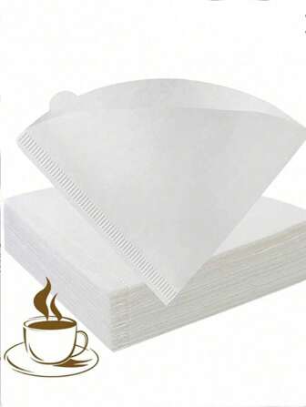 50张/1包咖啡滤纸 锥形纸质滤纸 易于使用升级设计V型手冲咖啡滤纸 滤杯使用滤纸手冲咖啡滤纸 兼容滴滤咖啡机 圣诞节日用品 两种尺寸满足各种需求 适用于手冲咖啡机 学校用品（1包起） 返校