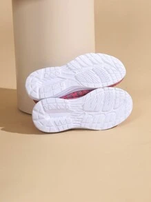 1 双女式系带图案平底透气户外运动跑步鞋，轻便低帮运动鞋 - 彩色 - 查看 6