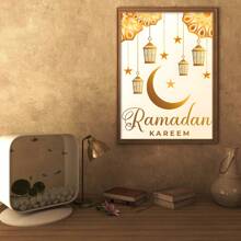 1pc Canvas Wall Posters,Star Moon Decoration Posters,Wall Arts Decorative Murals,Home Decor Poster, Holiday Decoration Gift, Bedroom Living Room Hallway Decoration,Poster Art Rama Decoration Rama - Multicolor - View 10