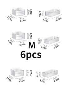 6 pièces/set Boîte de rangement de maquillage pour tiroir, Tiroir de commode transparent, Organisateur de pinceaux de maquillage, Coffret à bijoux multicompartiments avec système anti-chute, Décoration de chambre exquise, Décoration d'intérieur, Décoration d'automne, Décoration de chambre, Soleil, Voyage, Cool