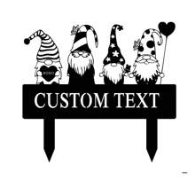 1pc Garden Gnome Yard Stake, Custom Gnome Gifts, Gnome Metal Art, Gnome Monogram, Yard Decor, Outdoor Lawn Decor, Christmas Gnome Stake,Personalized Cross Butterfly Memorial Stake, Personalized Fairy Mushroom Garden Stake - Black - View 11