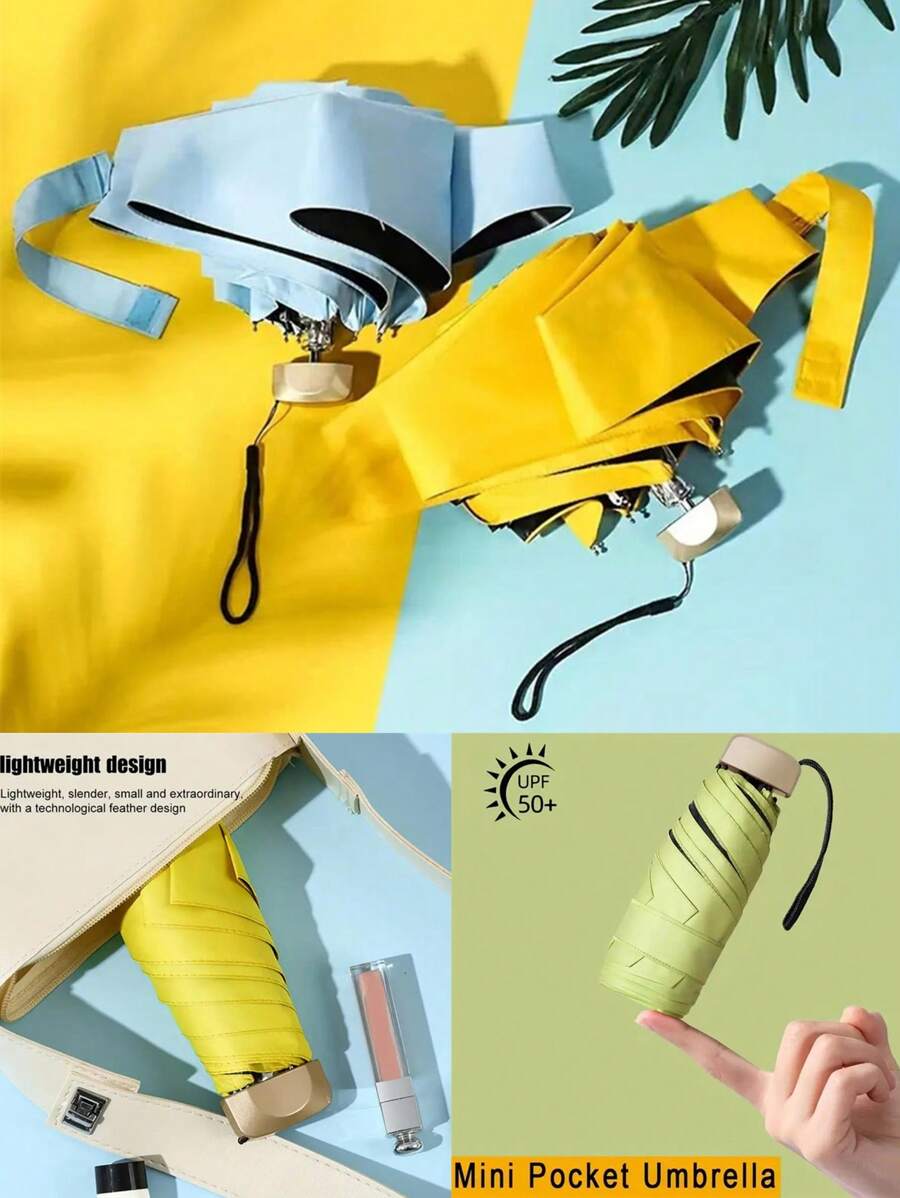 Ô dù phẳng gấp năm lần, ô che nắng, ô che mưa, nhỏ gọn và di động, ô dù mini siêu nhẹ, ô che nắng ngoài trời, ô che nắng dễ thương cho bé gái, bé gái, bé trai ... - Nhiều màu - Xem 1
