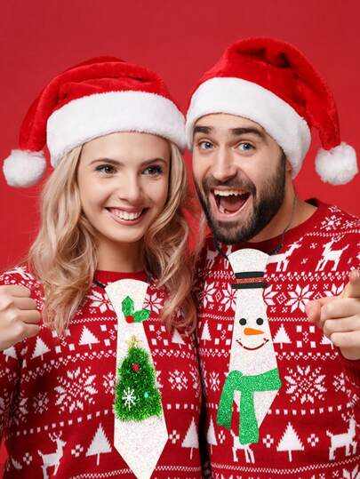 2 件装圣诞帽、圣诞老人帽、情侣圣诞帽、圣诞节派对头饰、圣诞礼物，适合圣诞节佩戴